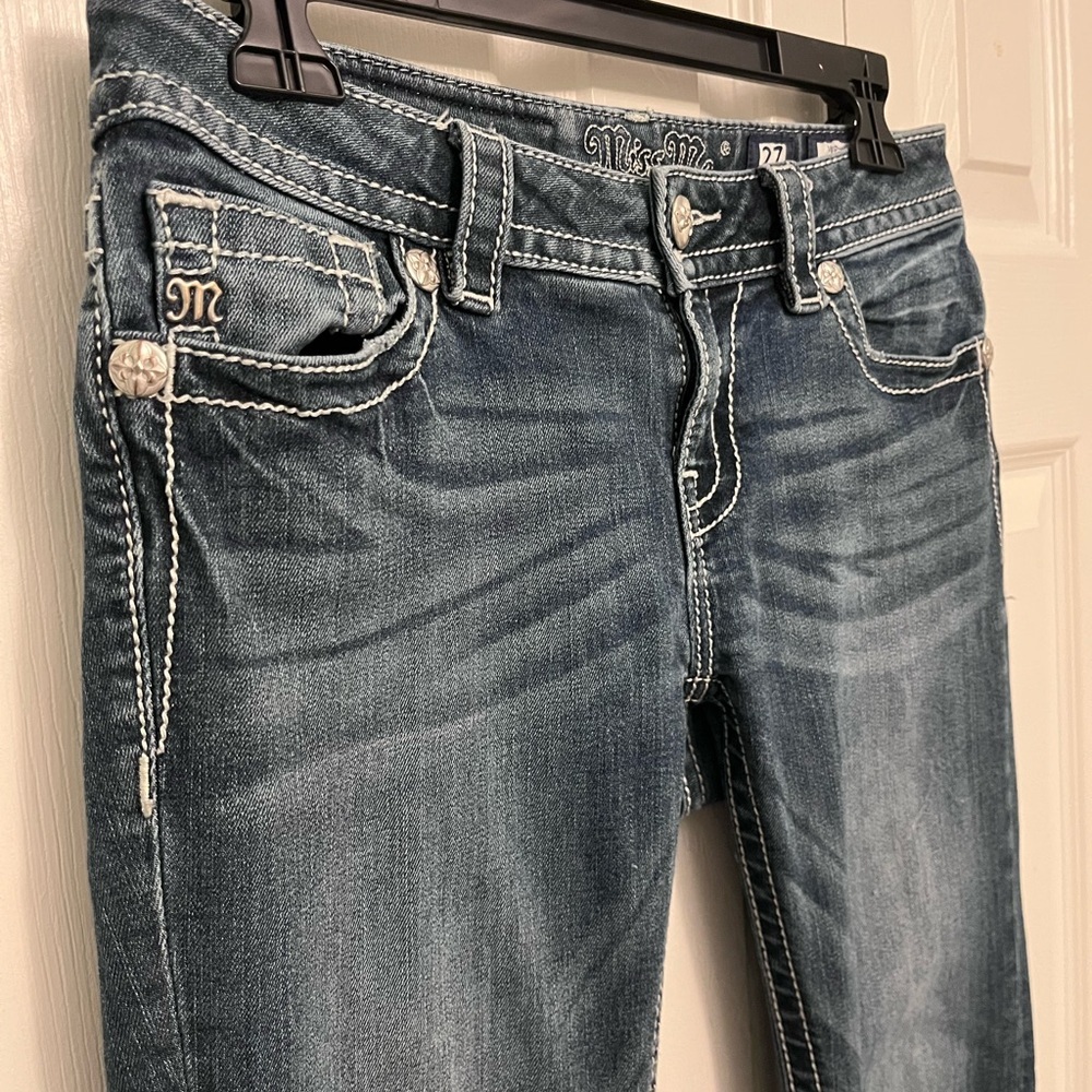 Miss me jeans size 27 mid rise skinny Stylish Blue Jeans - Picture 2 of 9